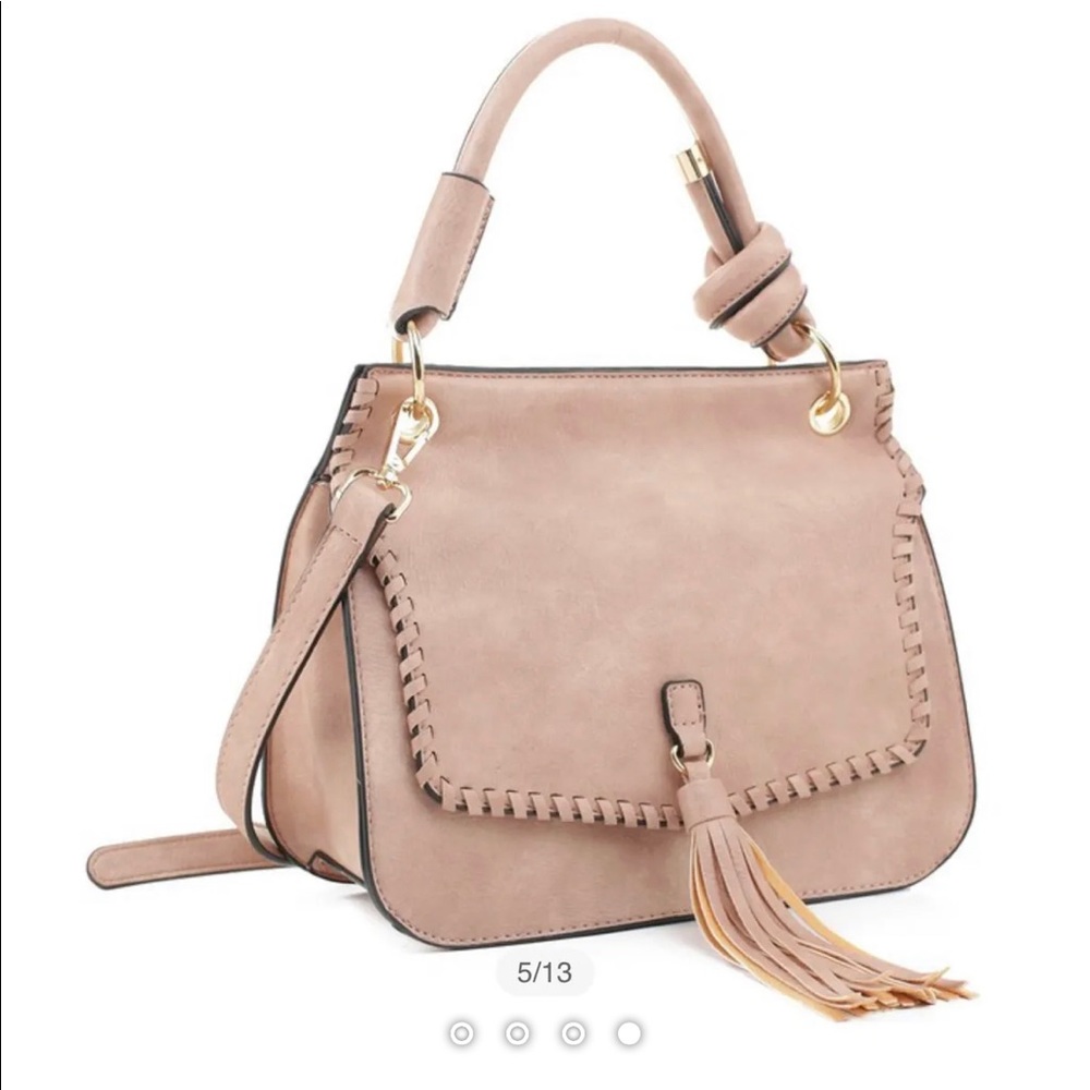 Blush suede purse